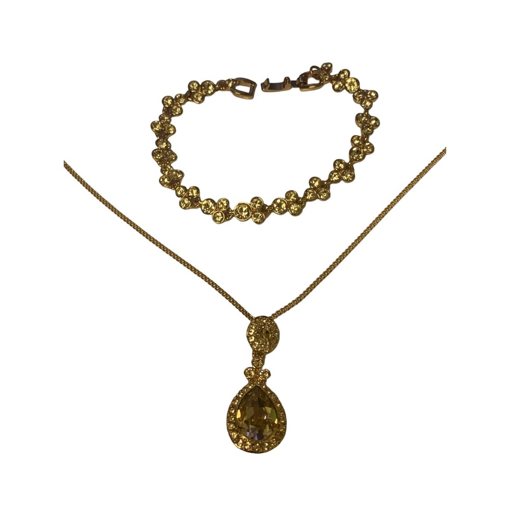 Givenchy rose gold stone necklace bracelet‎ set